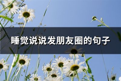 ​睡觉说说发朋友圈的句子(精选94句)