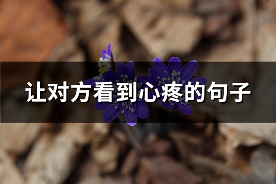 让对方看到心疼的句子(优选83句)