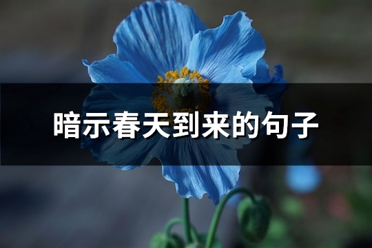 暗示春天到来的句子(优选80句) 暗示春天到来的句子(优选80句)